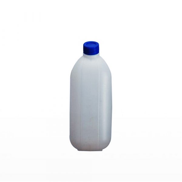 Jerigan 2 liter PT Golgon warna putih tutup biru tampak depan