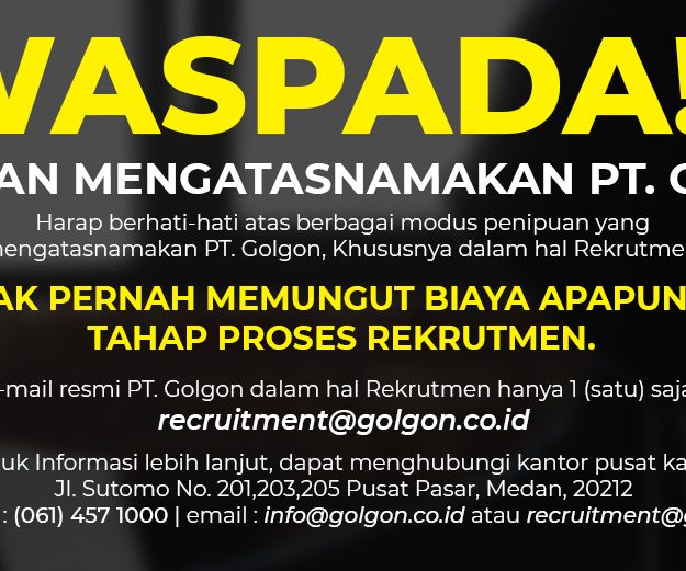 Warning Recruitment PT. Golgon